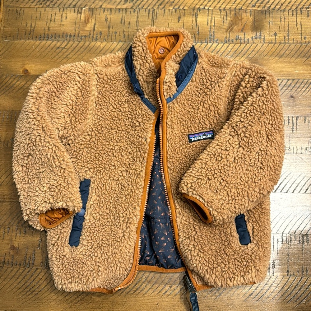 Babies' Tribbles Reversible Hooded Jacket In Astra/ New Navy